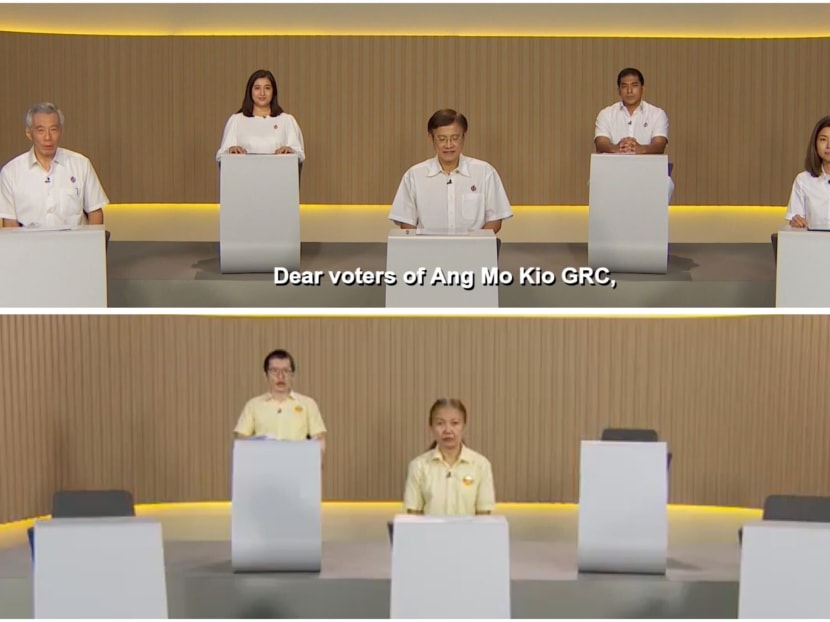 Candidates from the People’s Action Party (top) and the Reform Party (bottom) are contesting for five seats at Ang Mo Kio Group Representation Constituency this General Election. Candidates from the People’s Action Party (top) and the Reform Party (bottom) are contesting for five seats at Ang Mo Kio Group Representation Constituency this General Election.