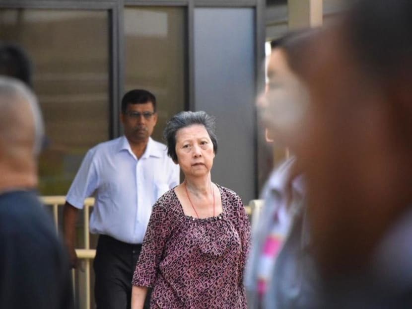 Tan Hwee Ngo outside court during her criminal trial in January 2019.