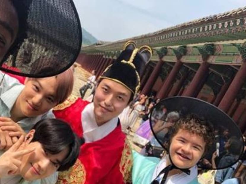 Stranger Things and EXO stars hang out in Korea wearing traditional hanbok