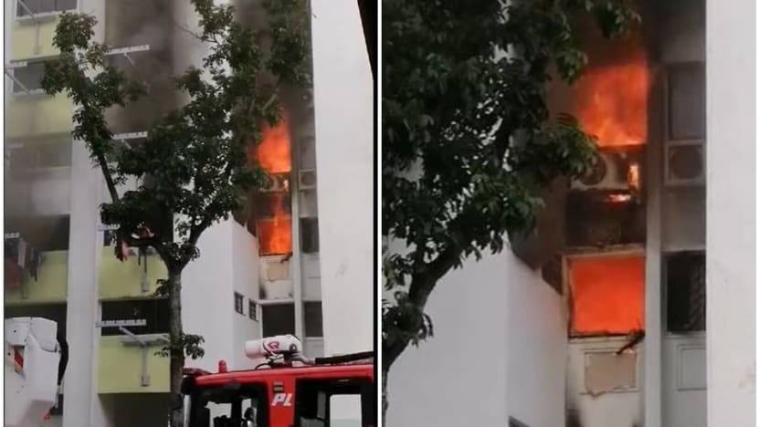 10 people taken to hospital for smoke inhalation after fire breaks out at Yishun HDB block