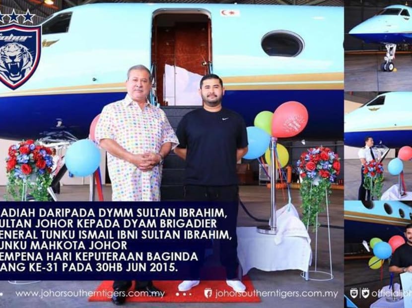 Johor Crown Prince Tunku Ismail Sultan Ibrahim receives birthday gift of a jet from his father. Photo: Facebook/Johor Southern Tigers
