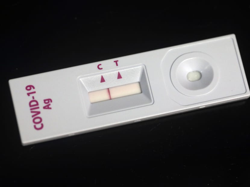 A Covid-19 antigen rapid test kit. A Covid-19 antigen rapid test kit.