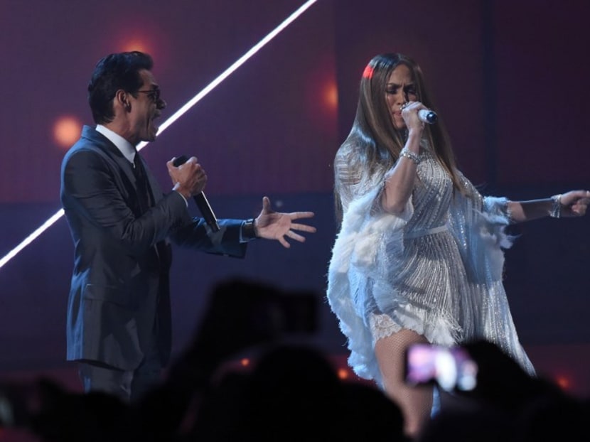 Singer Marc Anthony performing with Jennifer Lopez during the show of the 17th Annual Latin Grammy Awards in Las Vegas, Nevada. AFP file photo