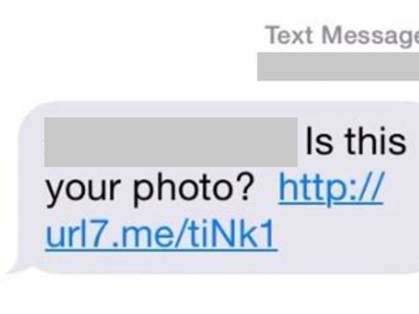 Malicious SMS that could lead to malware being downloaded and installed on the mobile phone. Photo: M1/Facebook