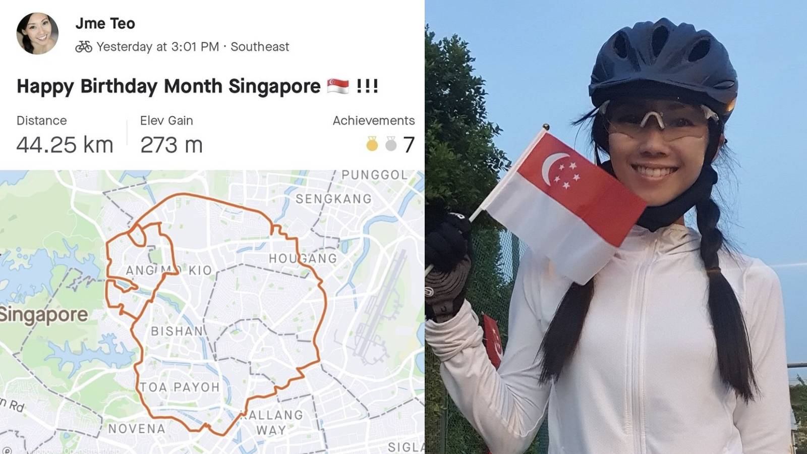 Jaime Teo Did A Bike Ride In The Shape Of The Merlion’s Head To Mark National Day
