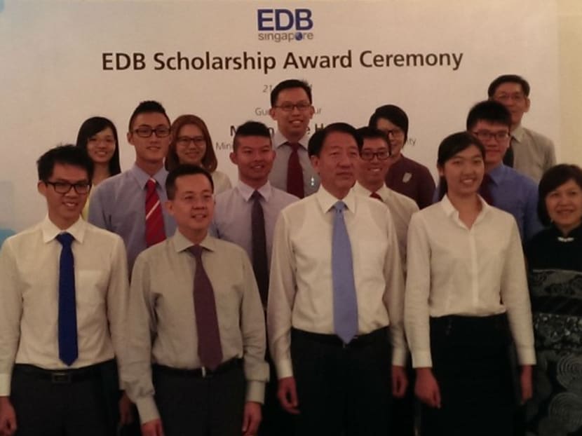 DPM Teo Chee Hean at the 2014 scholarship award ceremony for the EDB. Photo: Channel NewsAsia