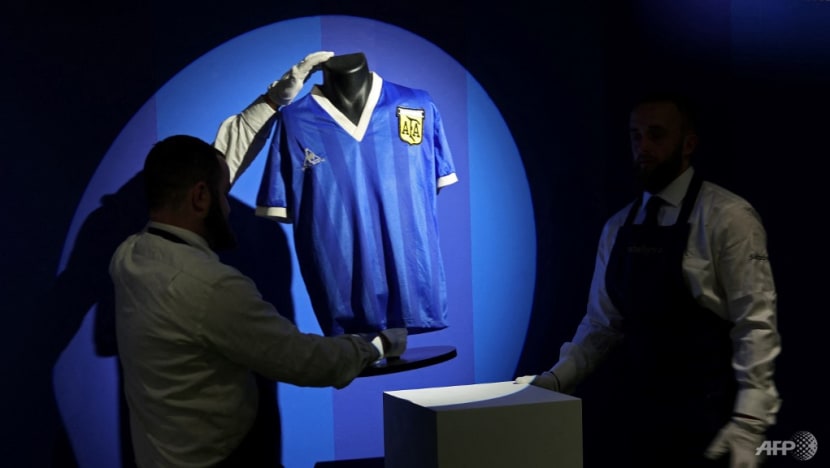 Maradona's 'Hand of God' World Cup jersey auctioned for US$9.3 million: Sotheby's Maradona's 'Hand of God' World Cup jersey auctioned for US$9.3 million: Sotheby's