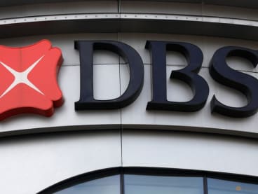 A DBS bank signage is pictured in Singapore September 5, 2017. REUTERS/Edgar Su/File Photo