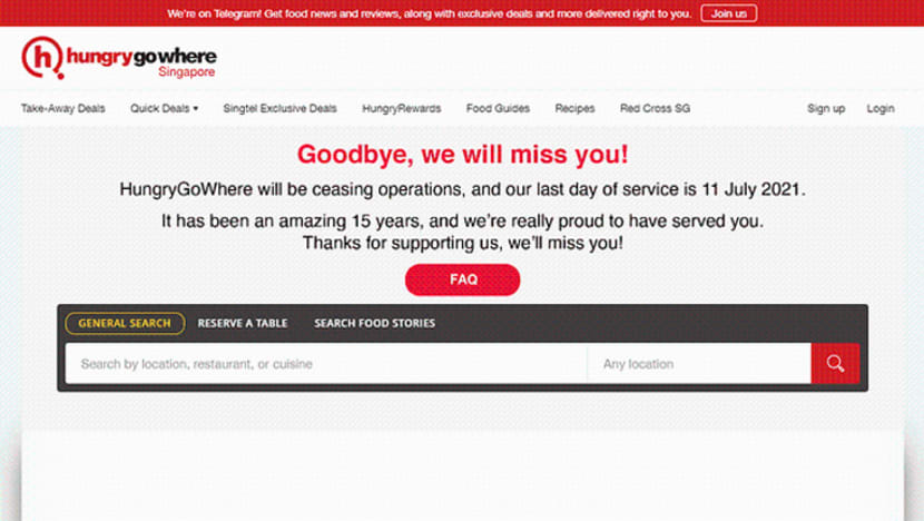 Portal HungryGoWhere milik Singtel labuhkan tirai setelah 15 tahun beroperasi Portal HungryGoWhere milik Singtel labuhkan tirai setelah 15 tahun beroperasi