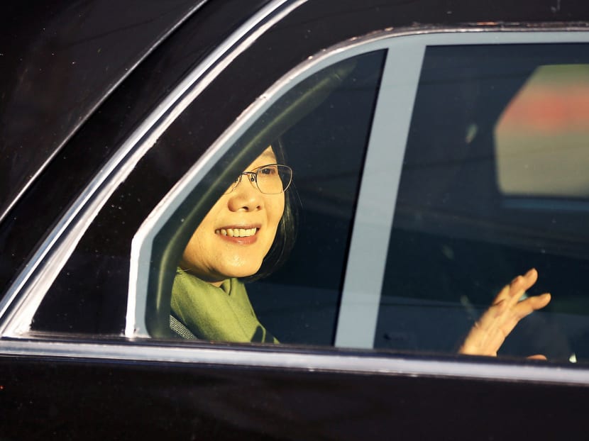 Taiwan President Tsai Ing-wen smiles as she leaves a meeting at Twitter during a stop-over after her visit to Latin America in Burlingame, California, on Saturday. Taiwan has diplomatic relations with only 20 countries. Most of these are in Latin America and the Caribbean. Photo: Reuters