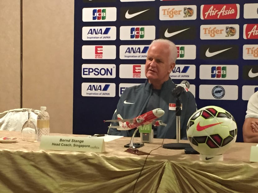 National football coach Bernd Stange at a Lions pre-match press conference on Oct 7, 2015. Photo: Amanpreet Singh/TODAY