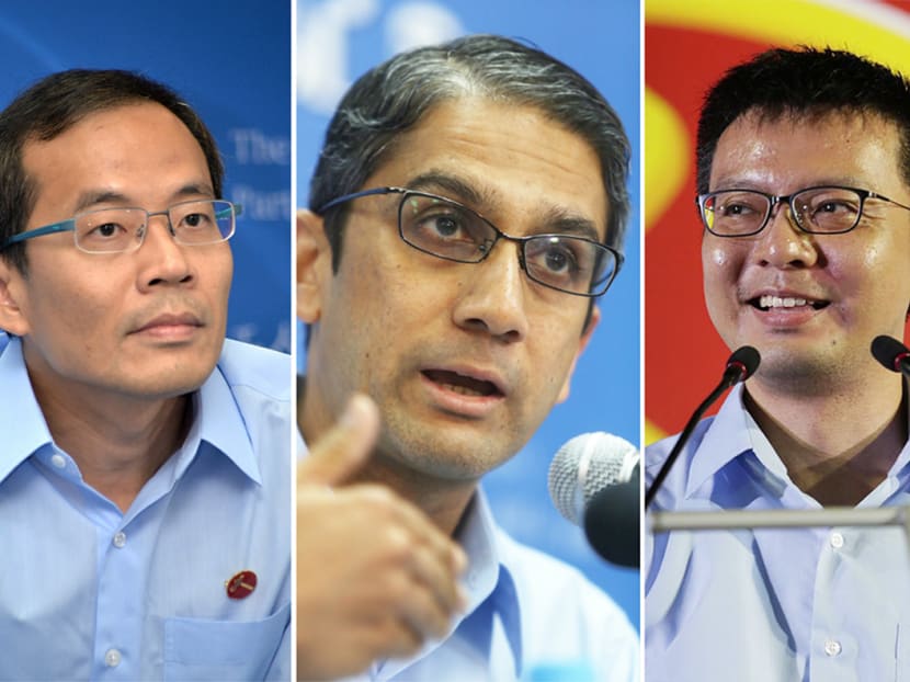 Up to nine Non-Constituency Member of Parliament (NCMP) may be appointed in each Parliament. The WP has three NCMPs in the House at the moment: (from left) Mr Dennis Tan, Mr Leon Perera and Associate Professor Daniel Goh.