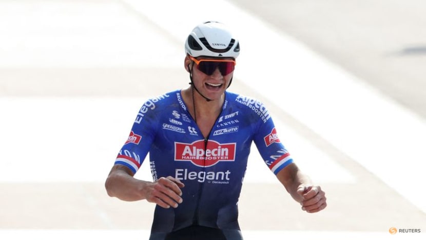 Van der Poel powers to Paris Roubaix victory Van der Poel powers to Paris Roubaix victory