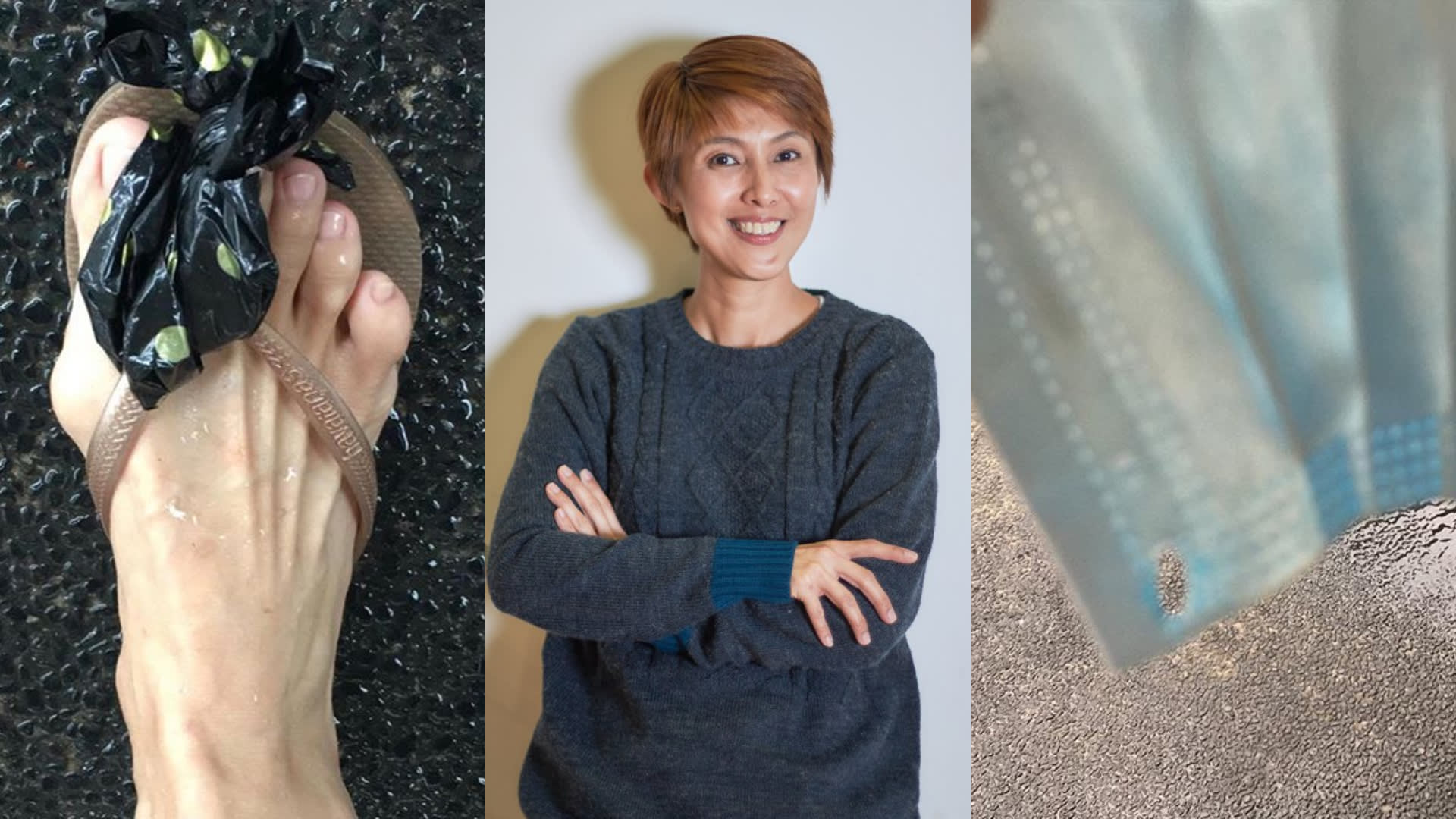 Lina Ng’s Slipper And Mask Snapped In The Rain And She Came Up With This Genius Hack To Fix Them