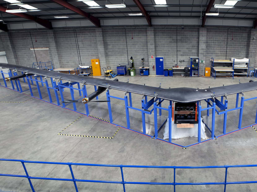 Aquila, a drone with a 40-metre wingspan built by social media company Facebook, is shown in this publicity photo released to Reuters on July 30, 2015. Photo: Reuters