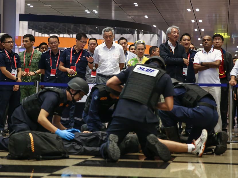 Shooting frenzy, explosions part of 1st counter-terror drill at Changi Airport