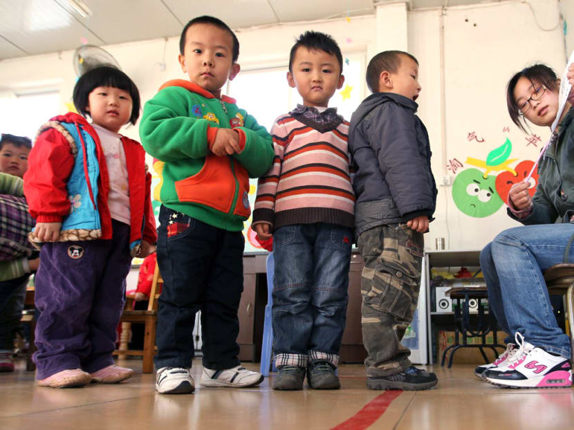 Chinese kindergarteners during a class. Photo: South China Morning Post