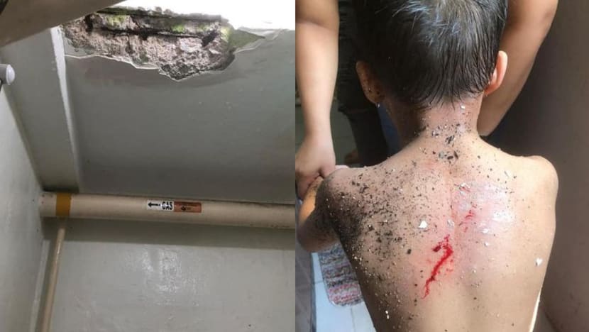 Budak lelaki luka setelah serpihan konkrit jatuh ke atasnya di bilik air