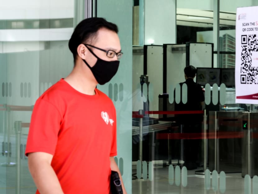 Elson Ong Yong Liang, 26, is seen leaving the State Courts on July 17, 2020.