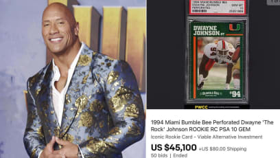 Dwayne Johnson “Humbled” After His College Football Trading Card Sells For More Than US$45K