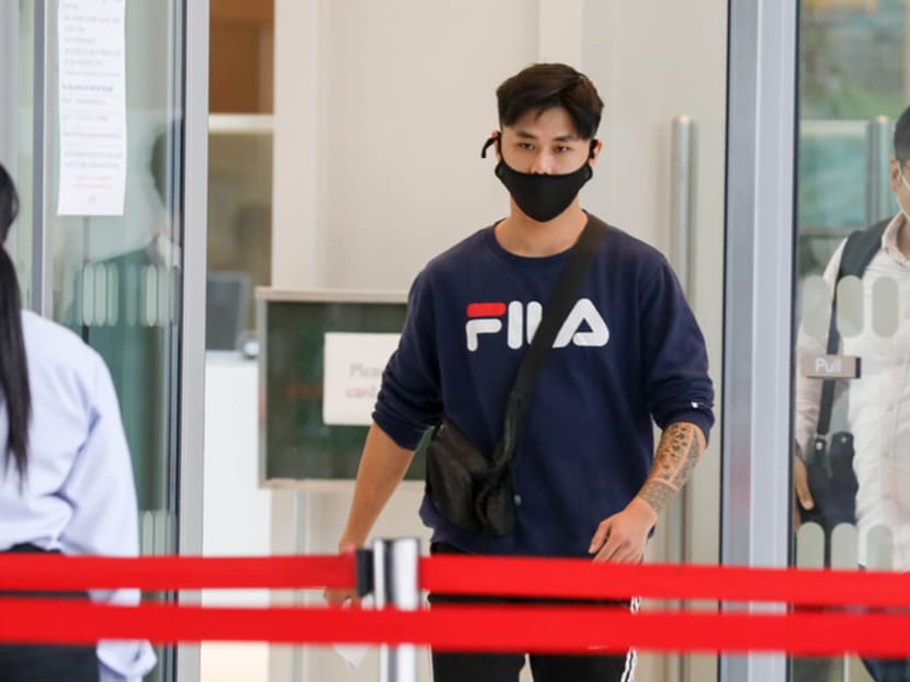 Gabriel Heng Jing Heng leaving the State Courts on April 28, 2021. Gabriel Heng Jing Heng leaving the State Courts on April 28, 2021.
