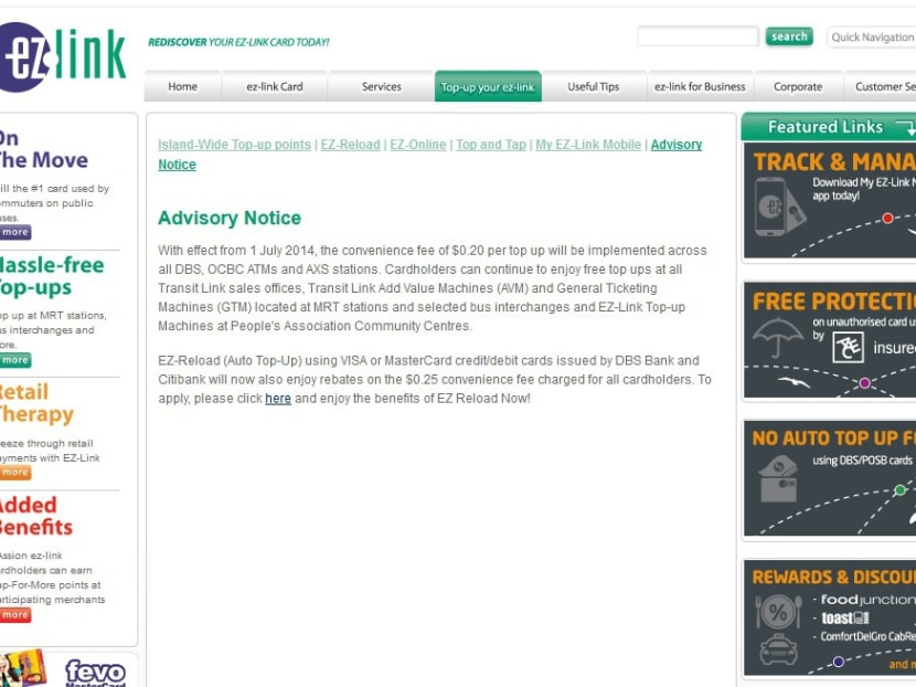 Screenshot of the EZ-Link advisory.