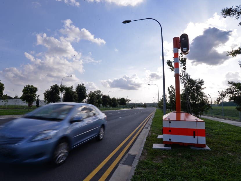 This mobile speed camera can be set up in a week and can capture 32 vehicles in one go. Photo: Robin Choo/TODAY