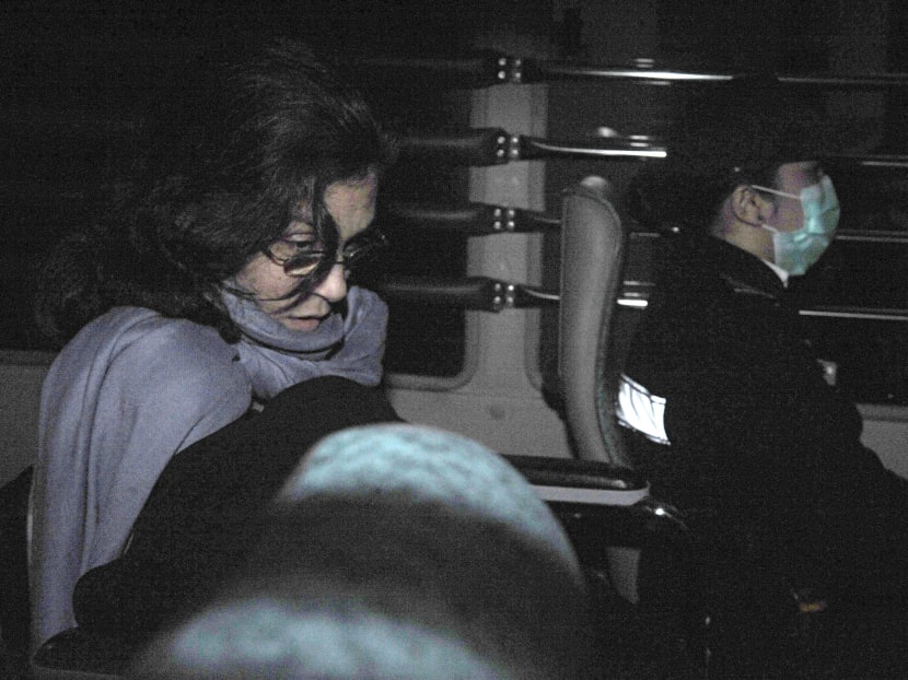 Nancy Kissel leaves the High Court aboard a Correctional Services Department bus in Hong Kong on March 25, 2011. Photo: AFP