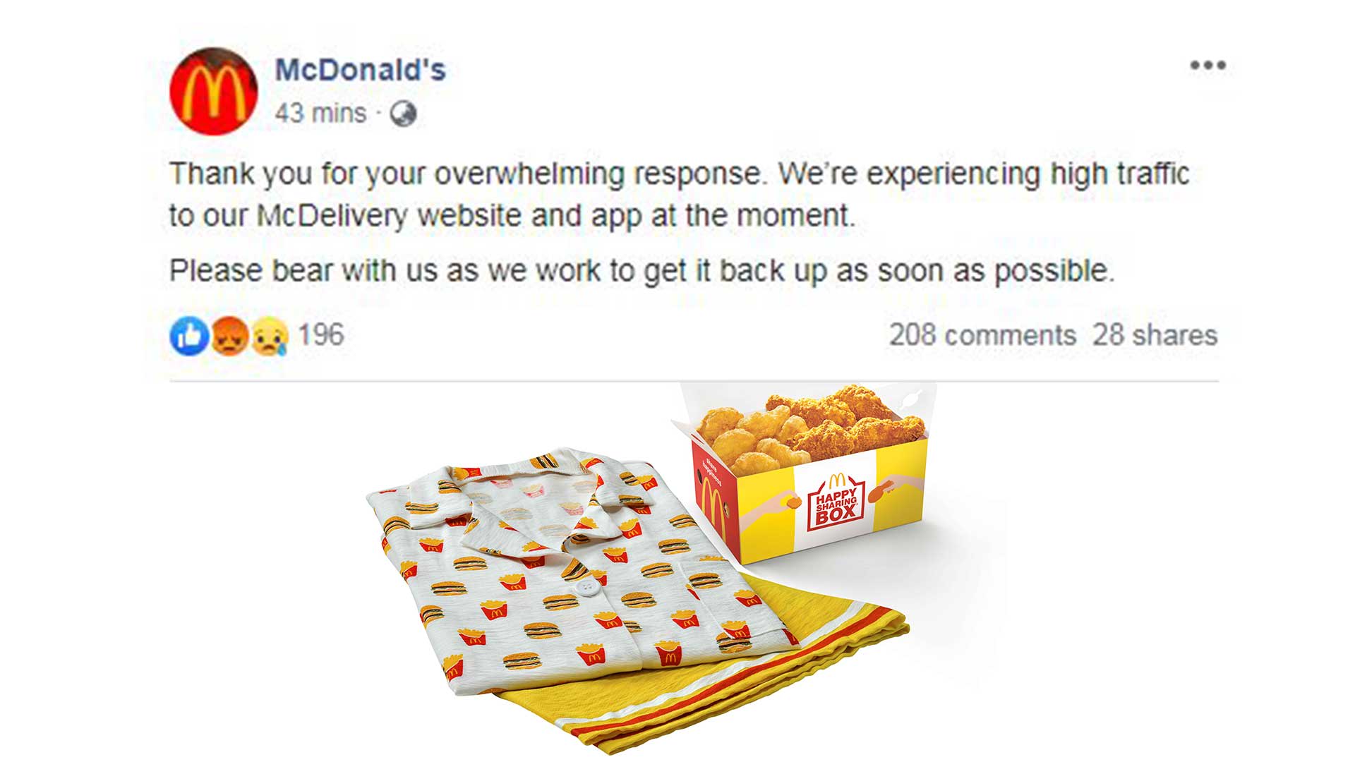 McDonald’s Website Crashed During Launch Of Its Pyjama Collection