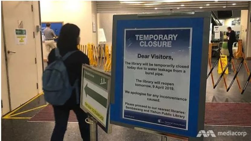 Perpustakaan Woodlands ditutup sementara akibat paip bocor