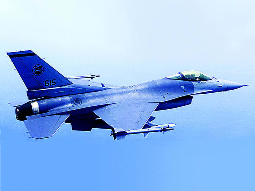 A Republic of Singapore Air Force F-16. A Republic of Singapore Air Force F-16.