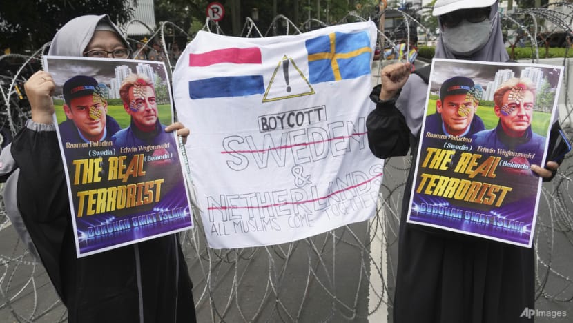 Indonesian Muslims protest Quran burning in Sweden Indonesian Muslims protest Quran burning in Sweden