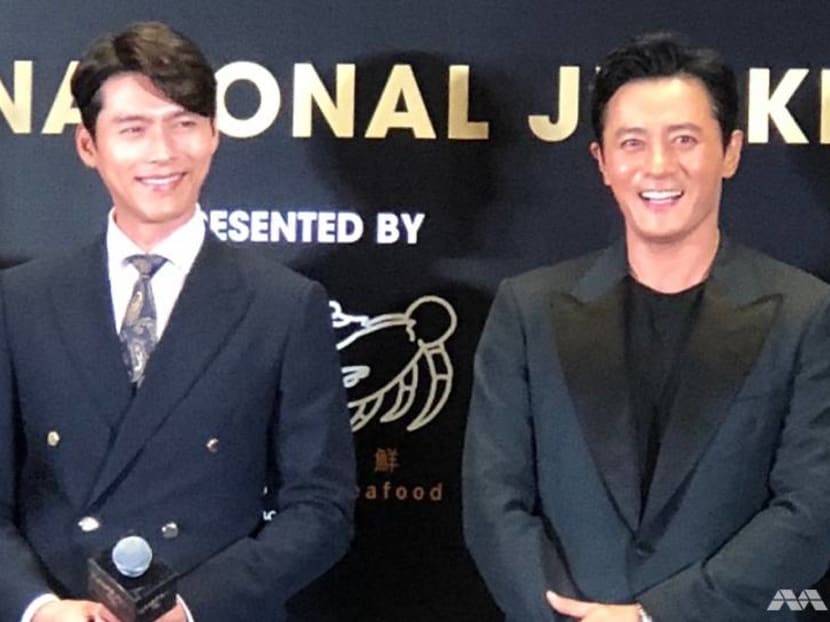 Korean stars Hyun Bin, Jang Dong-gun in Singapore for Rampant gala premiere Korean stars Hyun Bin, Jang Dong-gun in Singapore for Rampant gala premiere