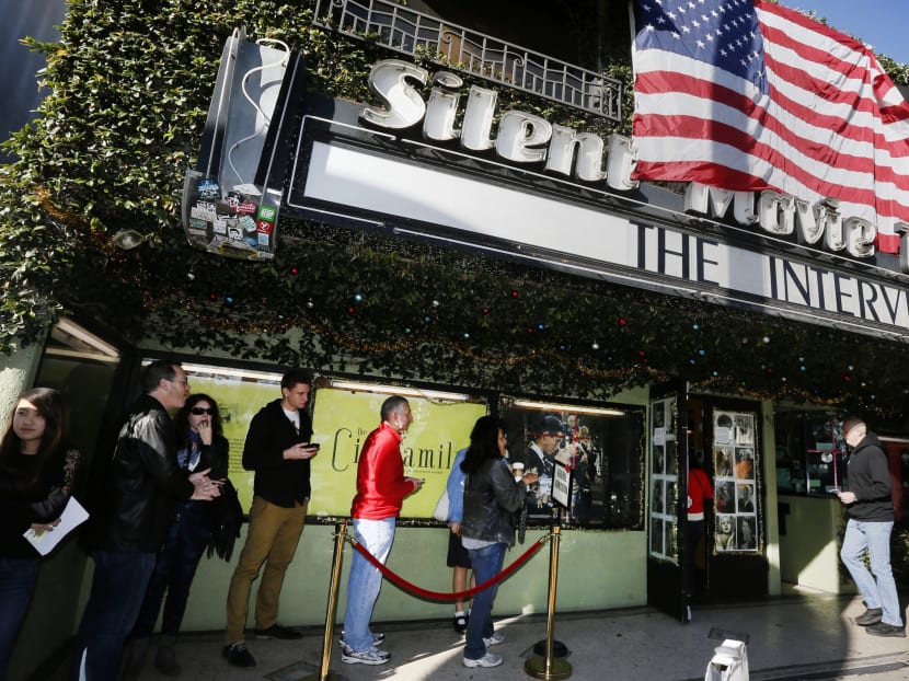 Patrons queue up to see The Interview at the the Cinefamily at Silent Movie Theater in Los Angeles on Dec 25, 2014. Photo: AP