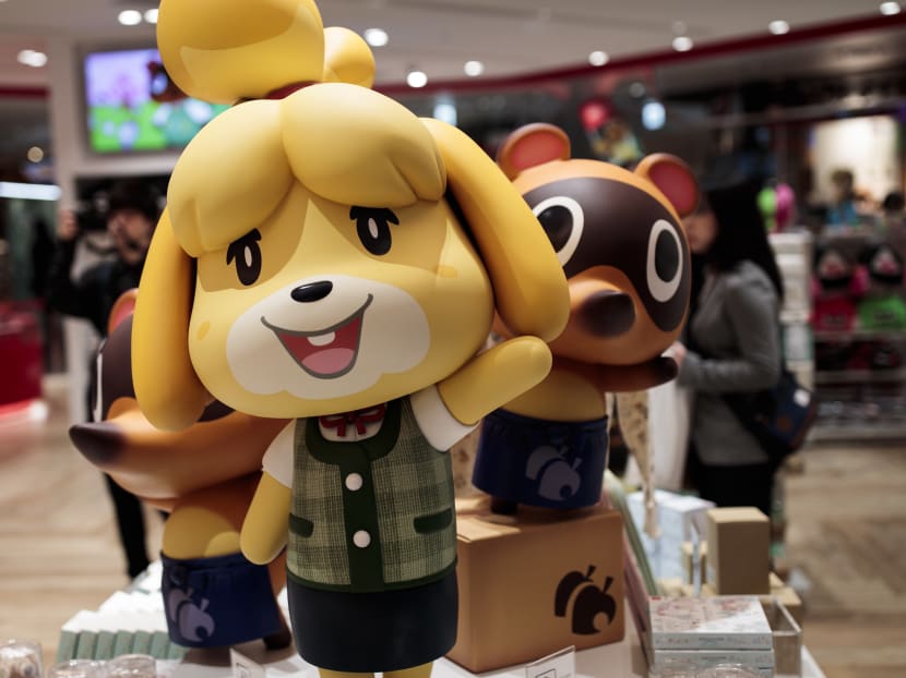 Characters from the Animal Crossing series of video games are displayed at a new Nintendo store during a press preview in Tokyo on Nov 19, 2019.
