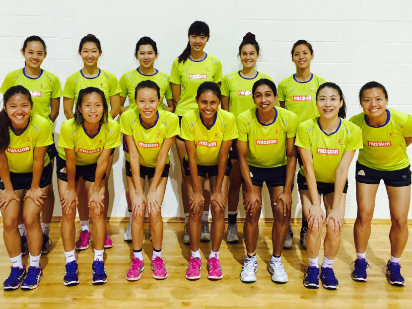 Netball Singapore have named a 14-strong national team (pictured), captained by Micky Lin (back row, extreme left), to Fiji from April 14 to 22 in what is a final chance to impress national head coach Ruth Aitken for her 12-strong team for the 2015 SEA Games in Singapore. Photo: Netball Singapore