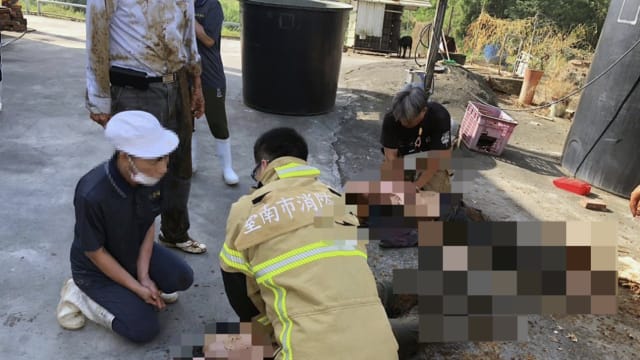 台南七消防救护车14人员 救出坠入酱油槽三人
