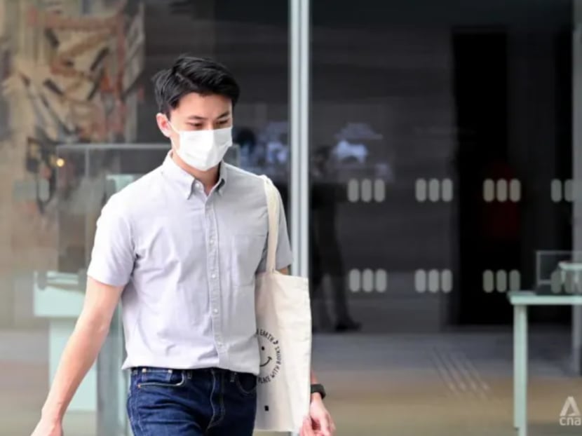 Edwin Goh seen leaving the State Courts on Oct 13, 2022. 