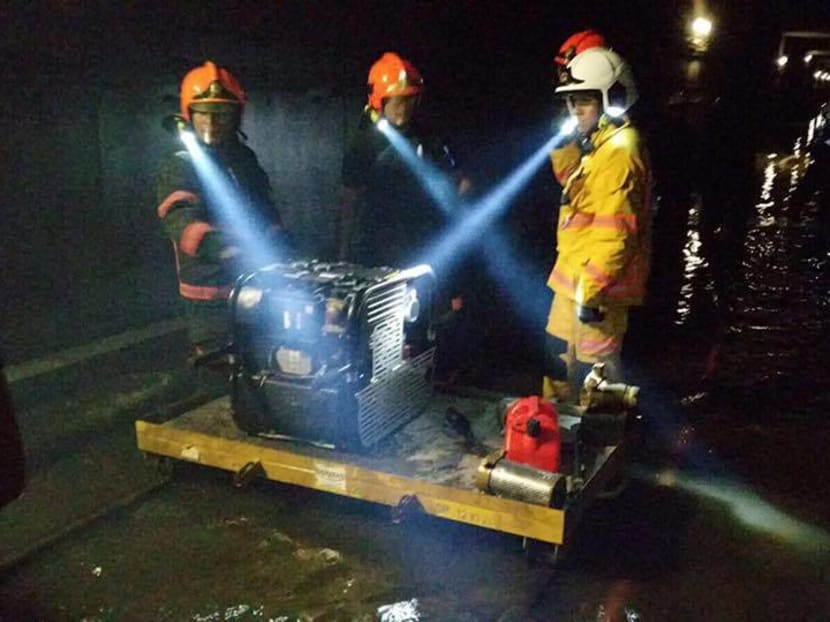 The unprecedented flooding in MRT tunnels along the North-South Line that halted services along a stretch of stations for some 20 hours over the weekend has thrown up questions of what had gone wrong, and whether a repeat could happen. Photo: SCDF