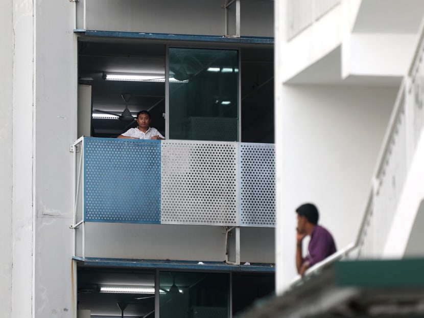 Workers at the Sungei Tengah Lodge. Workers at the Sungei Tengah Lodge.