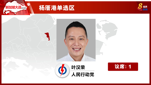 【新加坡大选】杨厝港单选区：行动党新人叶汉荣以60.83%当选