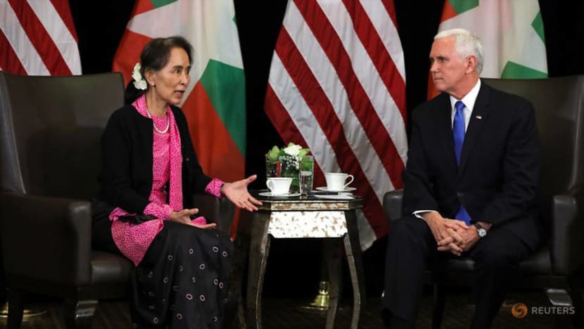 Commentary: Lecturing Aung San Suu Kyi on press freedom wasn’t Pence’s best moment