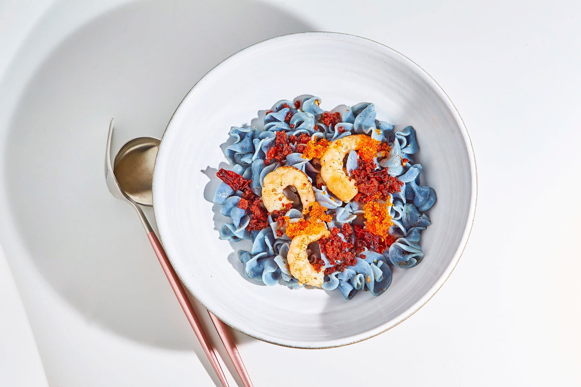 Butterfly Pea Flower Pasta With Lap Cheong & Other Mod Asian Dishes From $4 At Pasta Supremo Butterfly Pea Flower Pasta With Lap Cheong & Other Mod Asian Dishes From $4 At Pasta Supremo