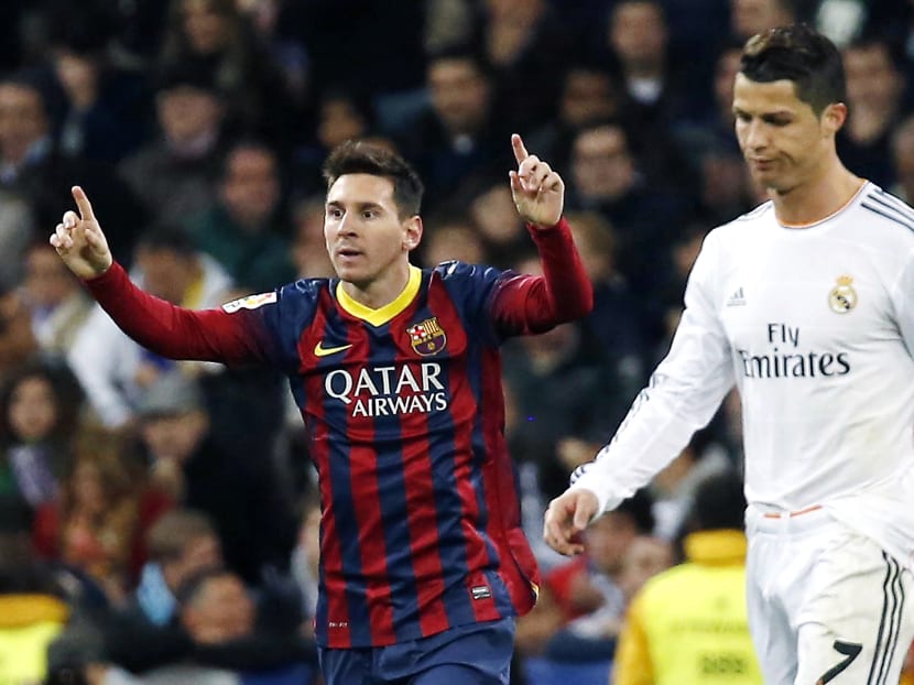 In the book titled Messi, Spanish journalist Guillem Balague claims that former Manchester United star Cristiano Ronaldo (right) would often call his Argentine rival Lionel Messi ‘mother------’. PHOTO: REUTERS