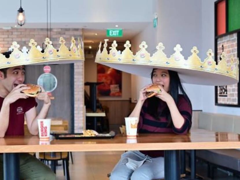 Giant crowns, cut-outs: Burger King and KFC Singapore have fun with safe distancing Giant crowns, cut-outs: Burger King and KFC Singapore have fun with safe distancing