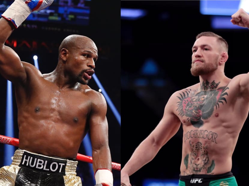 McGregor (right) is not a complete stranger to boxing, thanks to a decent stint as a junior amateur while he was a teenager, but he will be meeting Mayweather (left) who has never been hit by a clean punch in 387 rounds. Photos: AP