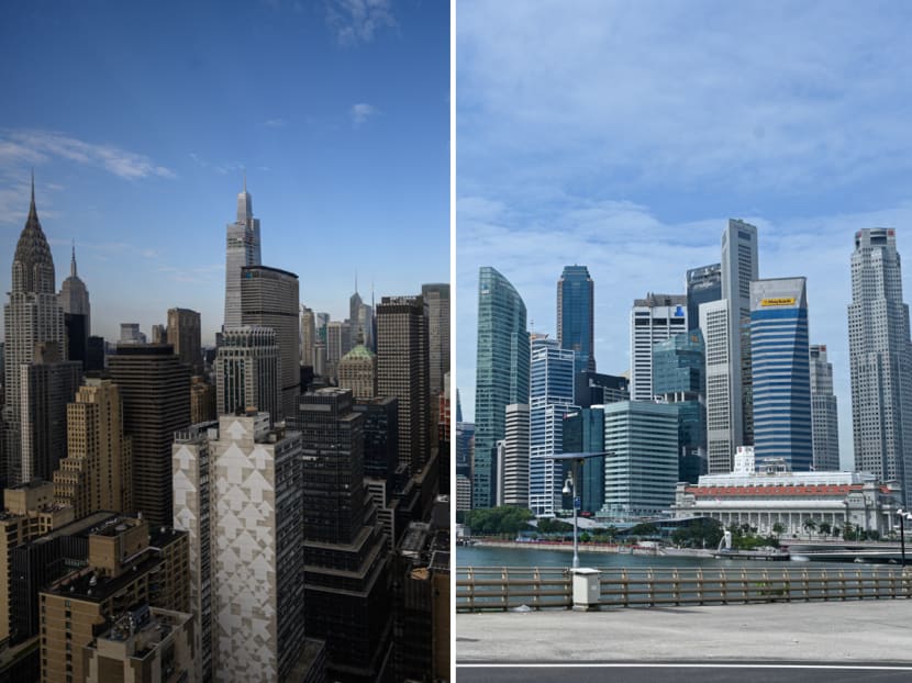 New York (left) and Singapore (right) displaced last year's number one Tel Aviv, which fell to third place this time round in the Worldwide Cost of Living index from London-based Economist Intelligence Unit.