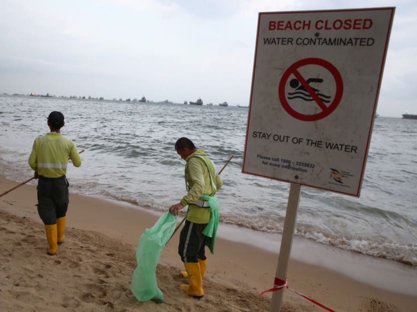 Section of East Coast Park beach closed due to 'oil slick'