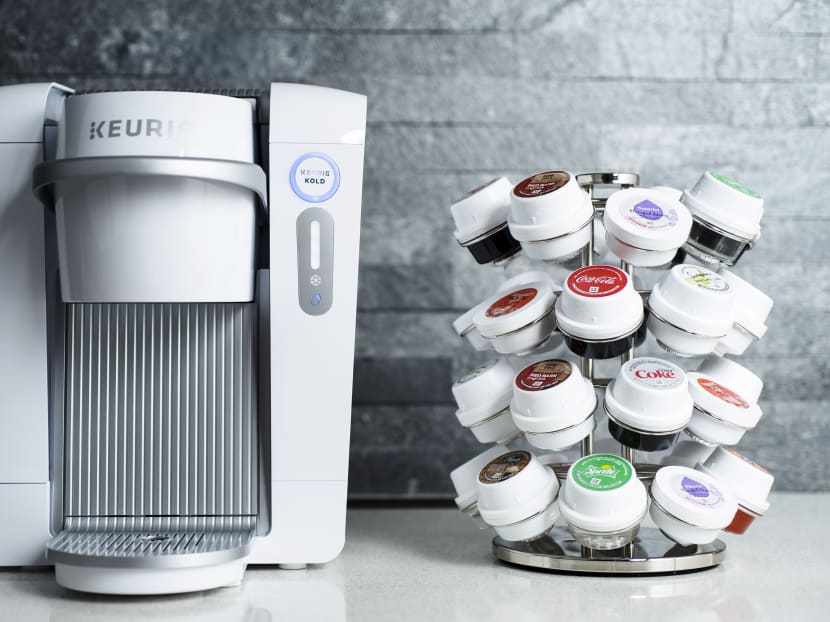 Keurig Green Mountain's new Keurig Kold drinkmaker and a variety of drinkpods, in New York, Sept 28, 2015.  Photo: The New York Times