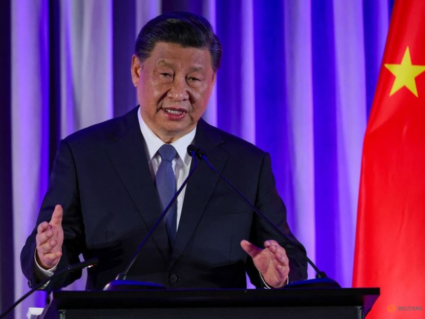 China's President Xi Jinping speaks at the Senior Chinese Leader Event held by the National Committee on US-China Relations and the US-China Business Council on the sidelines of the Asia-Pacific Economic Cooperation (APEC) summit in San Francisco, California, U.S., November 15, 2023. 